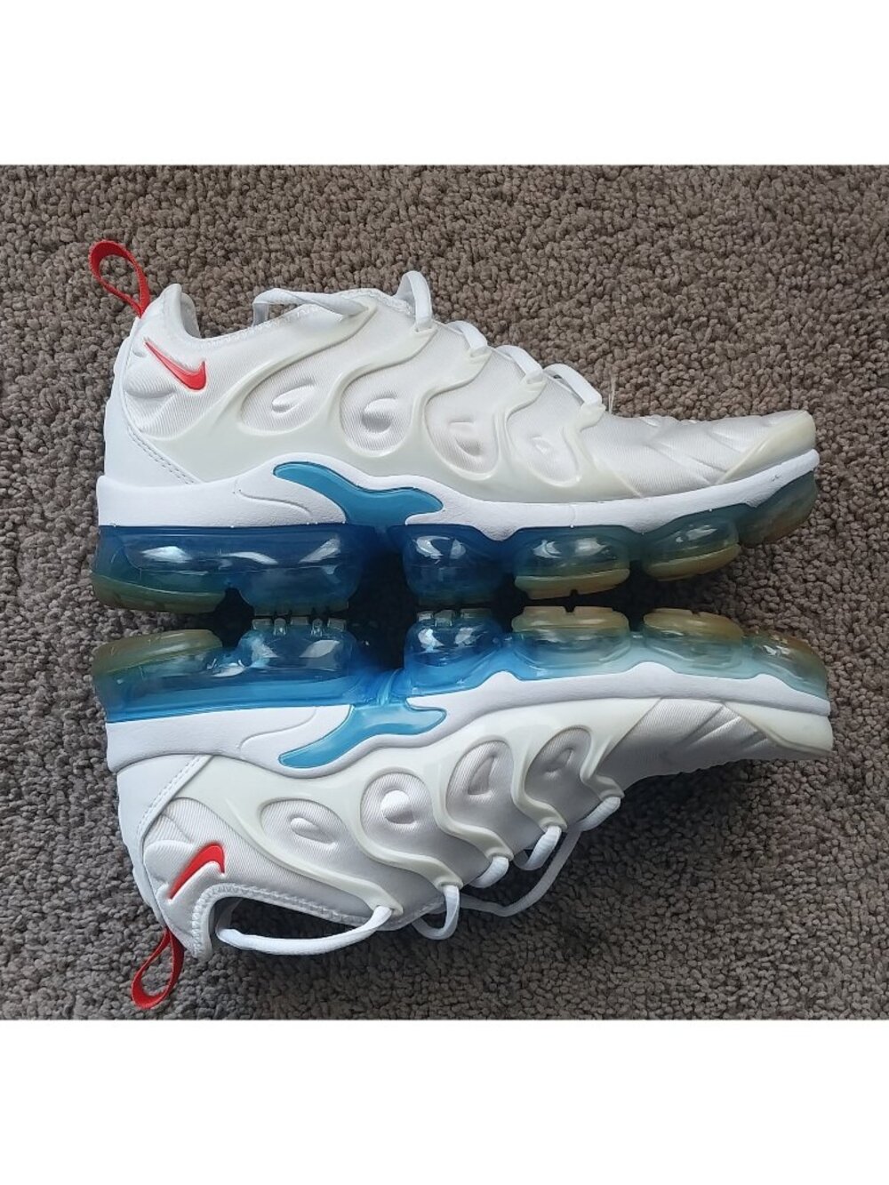 Nike Mens Air Vapormax Plus White Habanero Blue 7.5